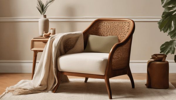 Élégance et confort avec un fauteuil en cannage